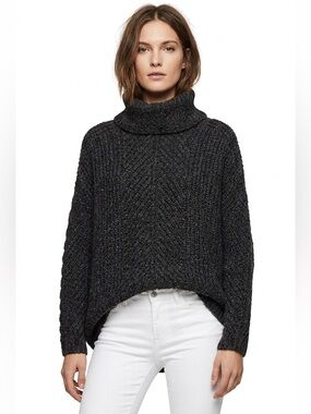 OXBOW, designed in France, very warm Charcoal long sleeve sweater, Size 2